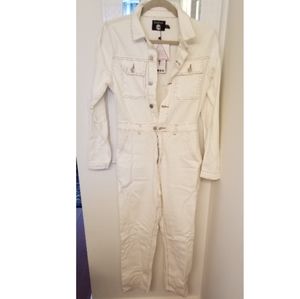 White Denim Coveralls